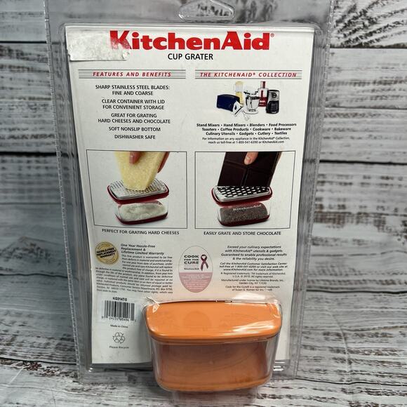 KitchenAid Cup Grater Orange Fine And Course Blades NEW Kitchen Aid - Picture 5 of 5